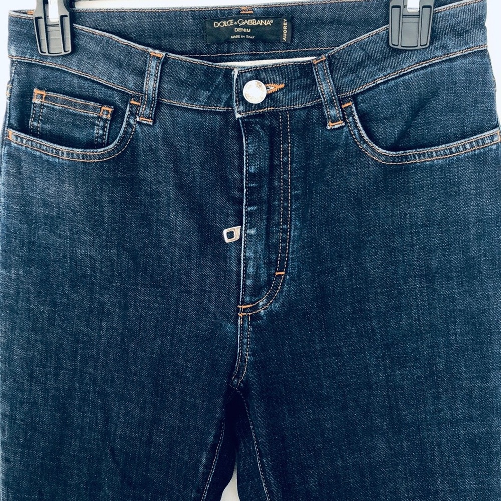 Dolce & Gabbana Dark Blue Skinny Jeans with Back Patch - Picture 10 of 14